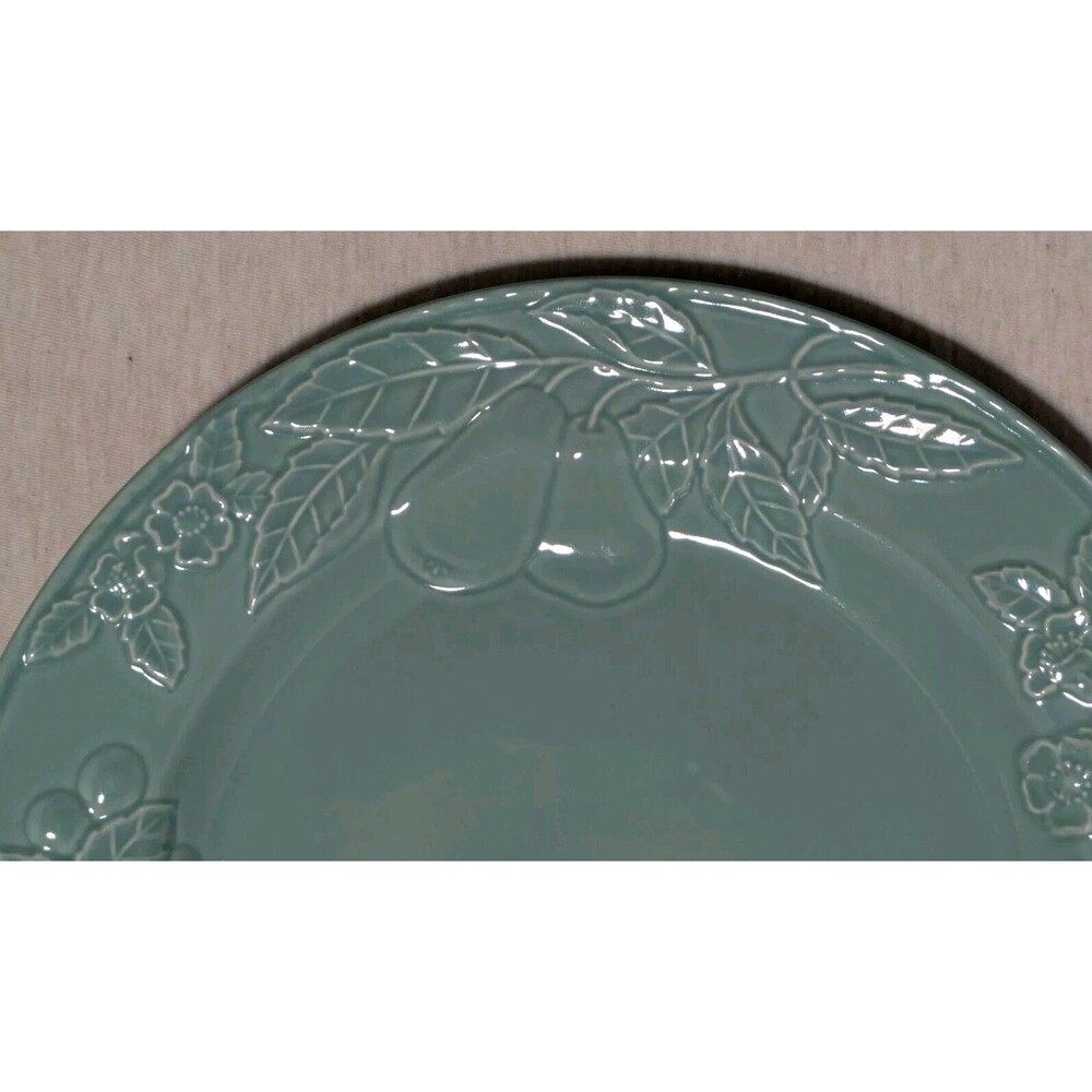 Savoir Vivre Fruit Promenade Celadon MF003 Chop Plate 12.25" Round Platter EUC - Picture 4 of 7